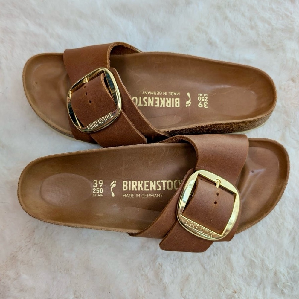 BIRKENSTOCK MADRID BIG BUCKLE SANDALS - OILED LEATHER - Picture 3 of 6